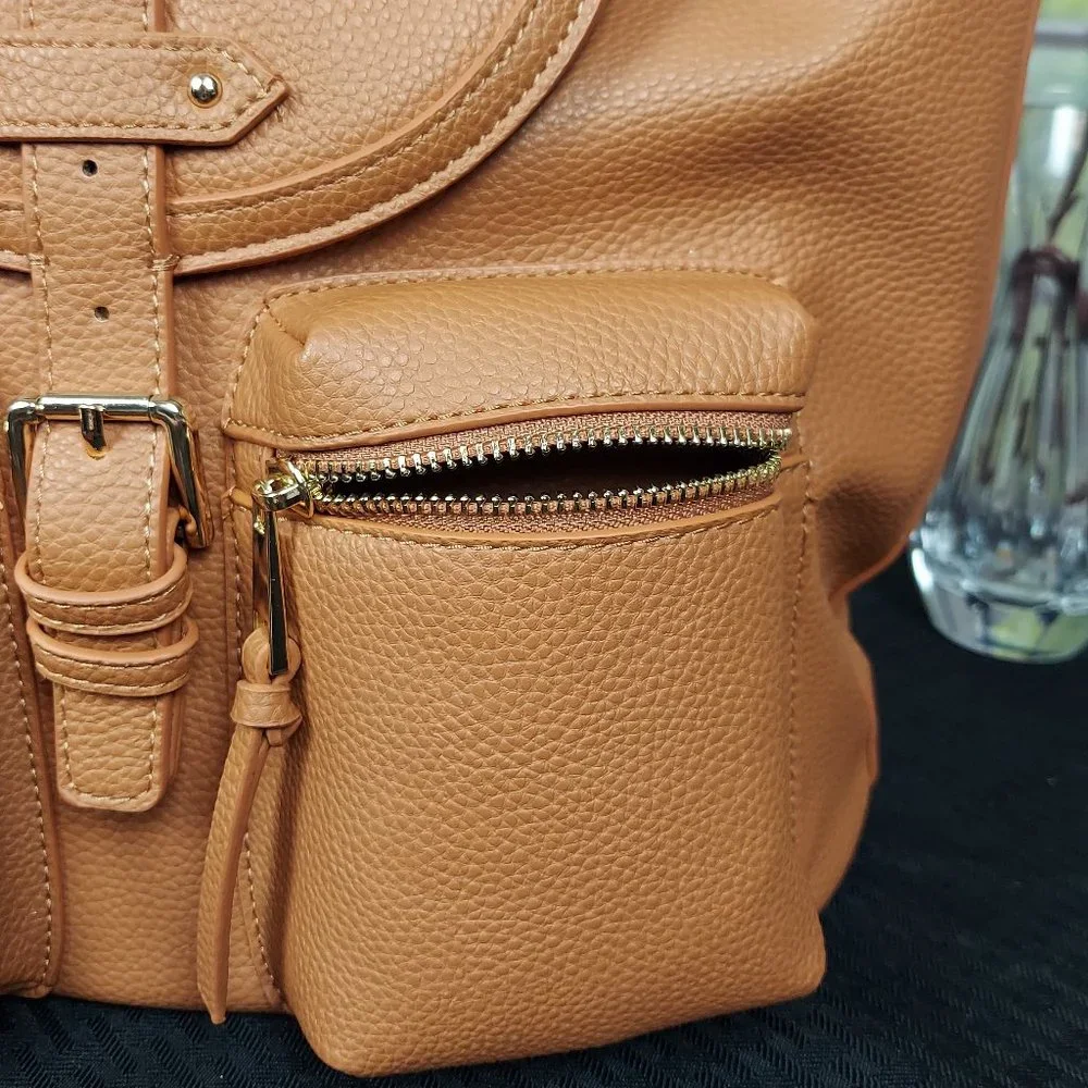 NWT JUSTFAB UTILITY BACKPACK (CASHEW)